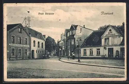 AK Nortorf, Café Schönwandt und Post Strasse