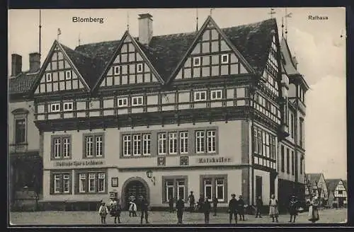 AK Blomberg / Lippe, Partie am Rathaus