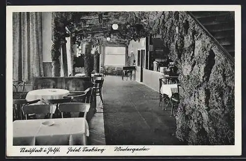 AK Neustadt / Holstein, Hotel Seeburg, Wintergarten mit Treppe