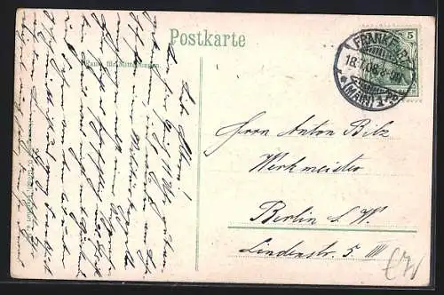 Künstler-AK Frankfurt, Neue Festhalle am Hohenzollernplatz