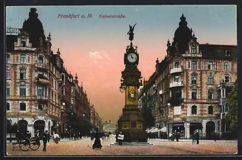 AK Frankfurt /Main, Kaiserstrasse mit Uhrtürmchen