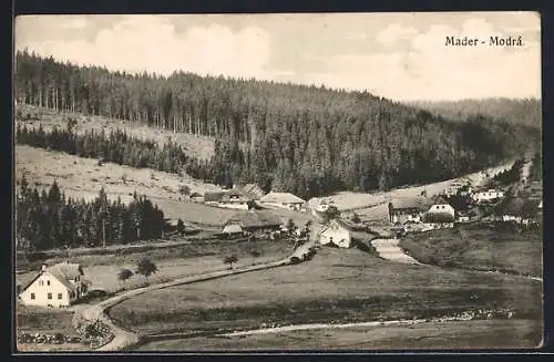 AK Mader i. Böhmerwalde, Ortsansicht mit Umgebung