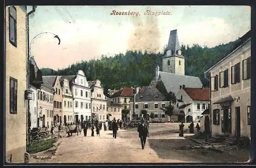 AK Rosenberg, belebter Ringplatz