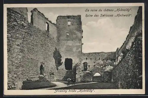 AK Hochwald /Hukvaldy, Ruines des Schlosses Hochwald