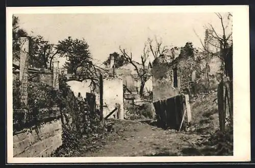 AK Velka Polom, Slezska Dedina 1945, zerstörte Gebäude