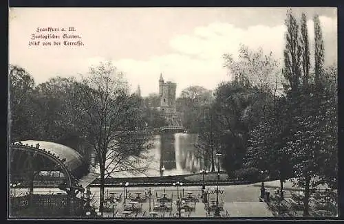 AK Frankfurt-Ostend, Zoologischer Garten, Blick von der Terrasse