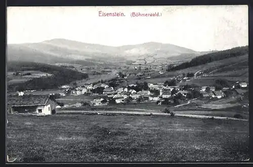 AK Eisenstein (Böhmerwald), Gesamtansicht mit Spitzberg