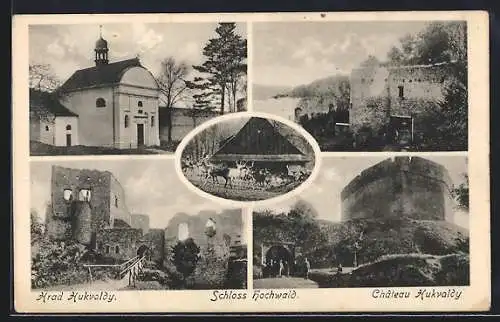 AK Hochwald, Schloss mit Ruine und Kirche