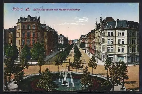 AK Köln-Neustadt, der Barbarossaplatz mit dem Hohenstaufenring