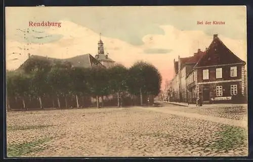 AK Rendsburg, Partie bei der Kirche