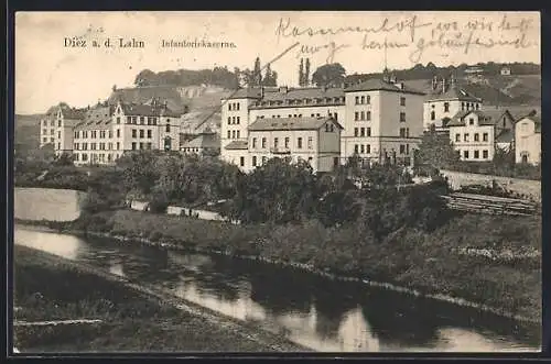 AK Diez a. d. Lahn, Uferpartie an der Infanteriekaserne