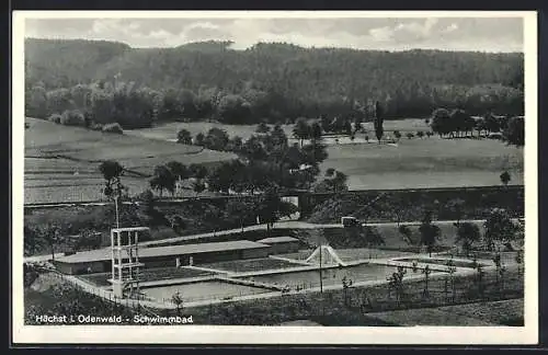 AK Höchst i. Odenwald, Blick auf das Schwimmbad