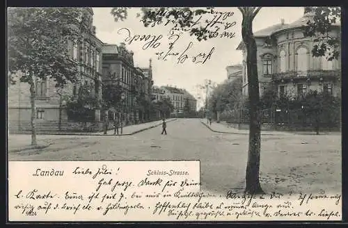 AK Landau / Pfalz, Blick in die Schloss-Strasse