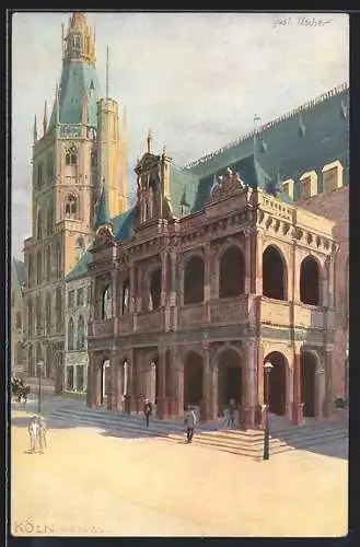 Künstler-AK Köln, Portal vom Rathaus