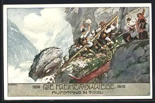 Künstler-AK Ernst Kutzer: Aufstand in Tirol zu den Freiheitskriegen 1806-1815