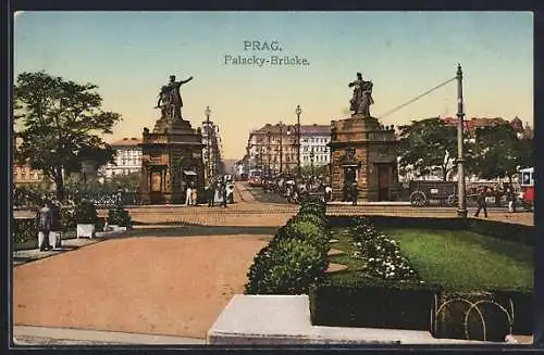 AK Prag / Praha, Palacky-Brücke