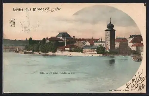 AK Prag / Praha, Blick von der Palacký-Brücke