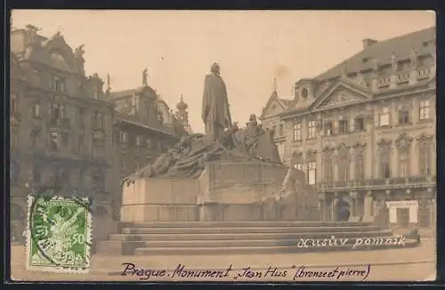 AK Prag / Praha, Monument Jan Hus