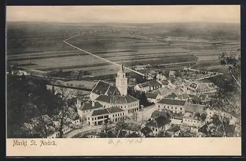 AK St. Andrä-Wördern, Teilansicht mit Kirche