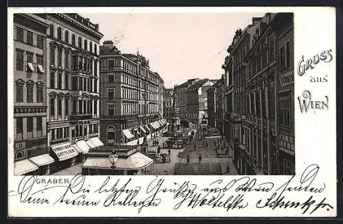 Lithographie Wien, Strassenlaben am Graben