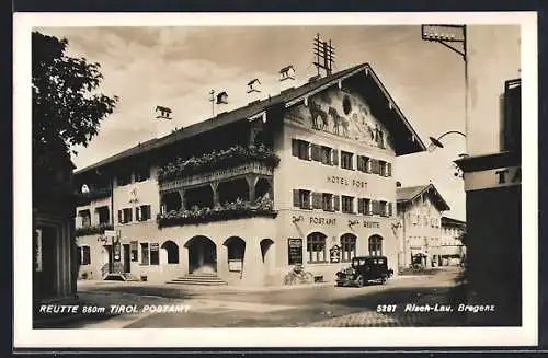 AK Reutte, Hotel Post u. Postamt