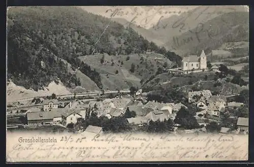 AK Grosshollenstein, Teilansicht mit Kirche