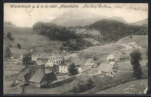 AK Wienerbruck a. d. n.-ö.-steir. Alpenbahn, Panorama