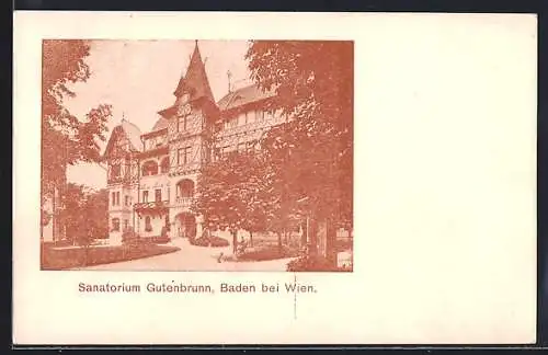 AK Baden bei Wien, Sanatorium Gutenbrunn