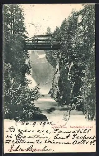 AK Gastein, Schreckbrücke über die Klamm