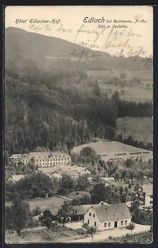 AK Edlach bei Reichenau, Hotel Edlacher-Hof aus der Vogelschau