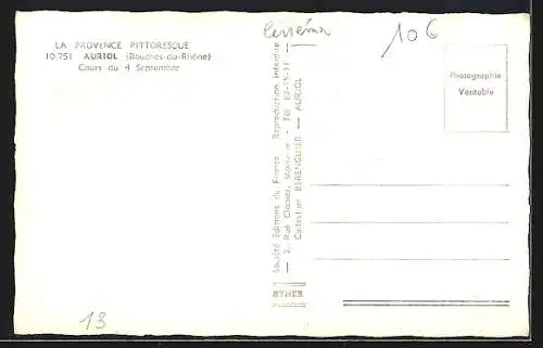 AK Auriol, Cours du 4 Septembre avec cinéma et arbres ombragés