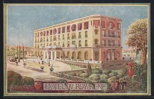 AK Aix-en-Provence, Hôtel du Roy René avec jardin et allée circulaire