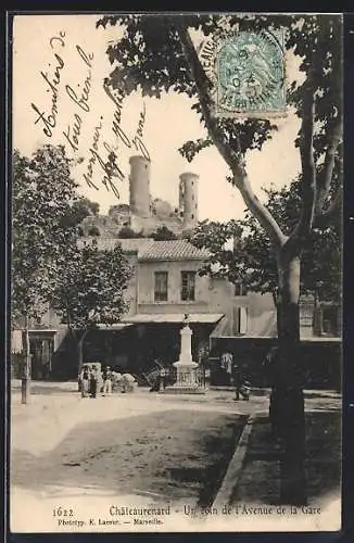 AK Châteaurenard, Un coin de l`Avenue de la Gare