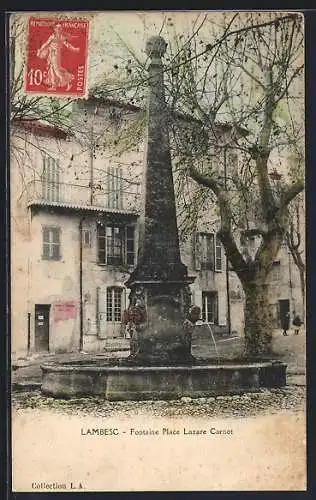 AK Lambesc, Fontaine Place Lazare Carnot