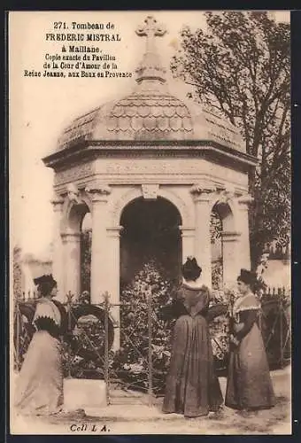 AK Maillane, Tombeau de Frédéric Mistral avec visiteuses