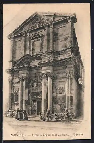 AK Martigues, Facade de l`Église de la Madeleine