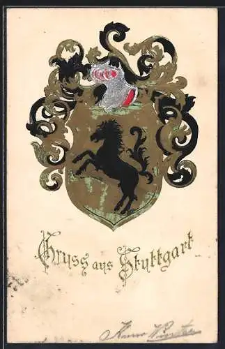 Präge-AK Stuttgart, Prunkvolles Stadtwappen