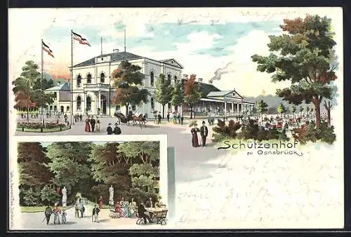 Lithographie Osnabrück, Gasthaus Schützenhof am Park