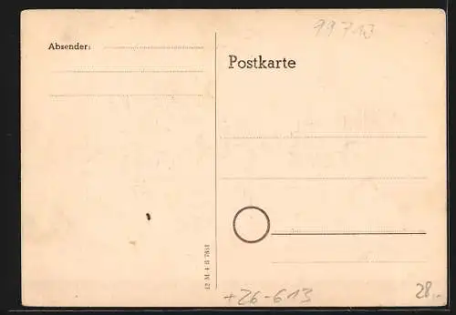 Künstler-AK Handgemalt: Straussberg i. Thür., Seitliche Ansicht des Genesungsheims