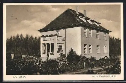 AK Bad Essen, Hotel Haus Sonnenschein mit Garten