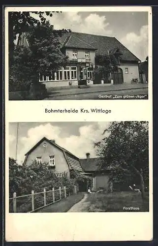 AK Bohmte /Wittlage, Gasthof Zum grünen Jäger, Bes. Fritz Düsing, Forsthaus