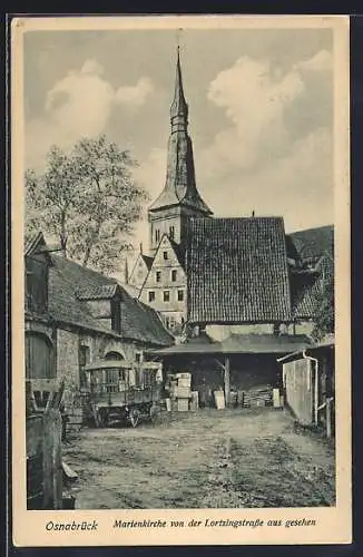 AK Osnabrück, Marienkirche von der Lortzingstrasse aus gesehen