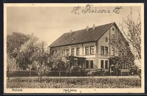 AK Bohmte, Hotel Seling mit parkendem Auto