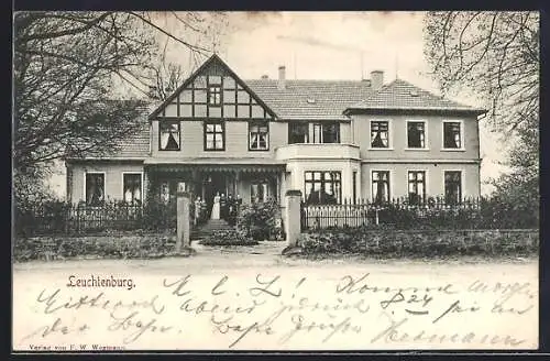 AK Bad Essen, Gasthaus Leuchtenburg mit Garten