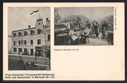 AK Mariazell, Franz Steinbeck`s Terrassencafé-Restaurant, Aussenpartie