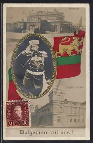 AK König Ferdinand von Bulgarien in Uniform, Parlament, Kriegsministerium