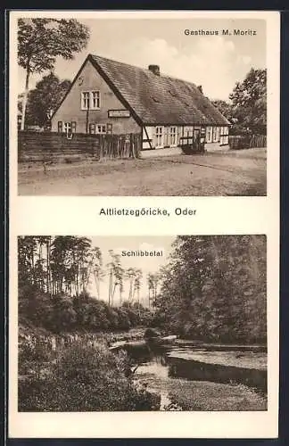 AK Altlietzegöricke /Oder, Gasthaus M. Moritz, Partie im Schlibbetal