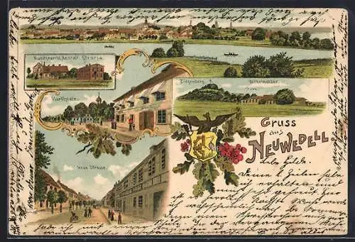 Lithographie Neuwedell, Kunstgewerbl. Anstalt Etruria, Neus Strasse, Ziegenberg und Wilhelmshöhe