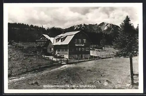 AK Grünbacher Hütte, Berghütte auf der Rax