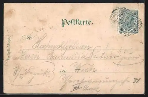 Lithographie Wien, Frz. Wiessinger`s Cafe und Restaurant Steinbruch